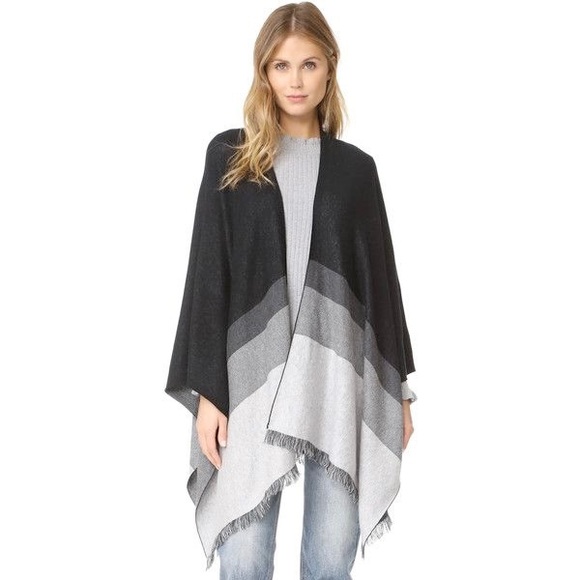 Splendid Ridgewood Poncho in Black and Grey Size Medium/Large - Picture 5 of 12